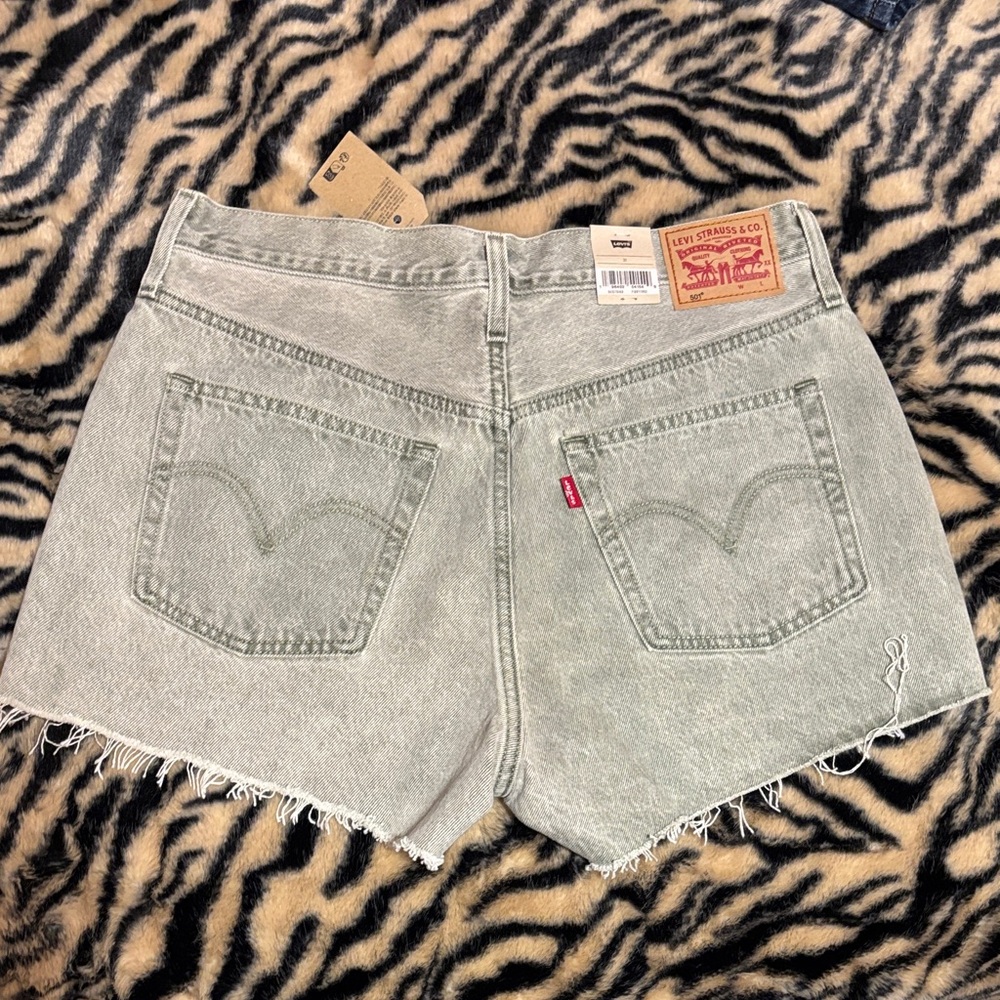 Levi's Womens 501 Original Shorts Cloudy Cypress - Olive Green